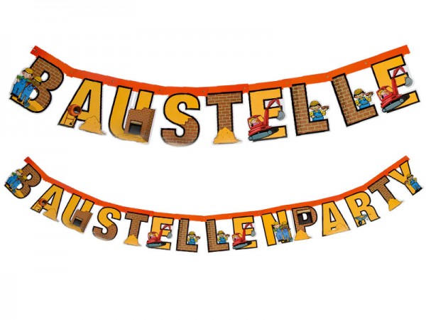 Buchstabenkette Baustelle Girlande