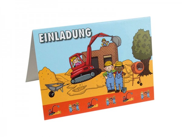 Geburtstagseinladungen Baustelle Einladungskarten Bauarbeiter Kindergeburtstag