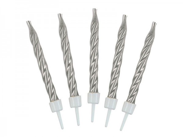 Geburtstagskerzen silber 10 Stk. Kerzen