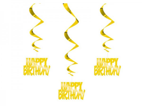 Dekospiralen Happy Birthday Gold Spiralen