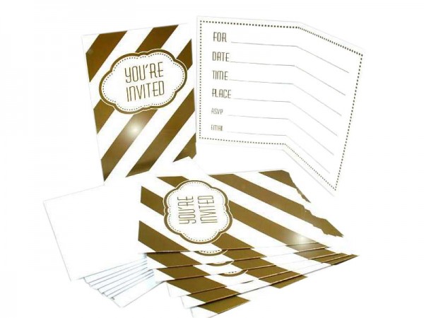 Geburtstagseinladungen Gold Happy Birthday Einladungskarten