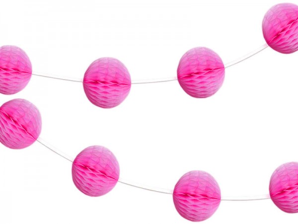 Wabenball Girlande pink