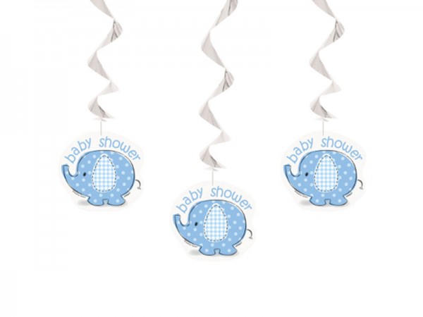 Dekospiralen Babyparty Elefant blau Baby Shower