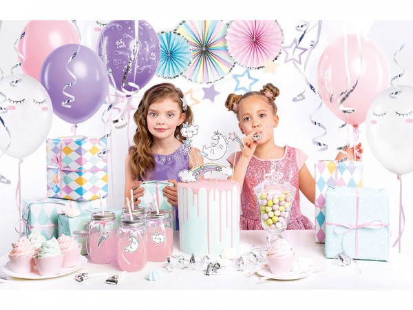 Geburtstagsdeko Set Einhorn Unicorn Partydeko Set für Kindergeburtstag
