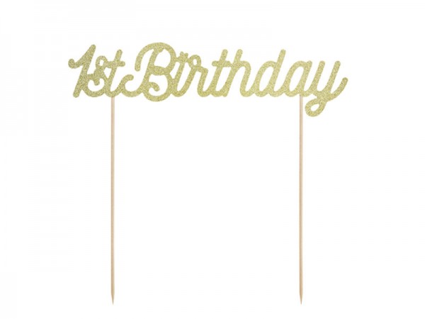 Cake Topper 1st Birthday Tortendeko gold